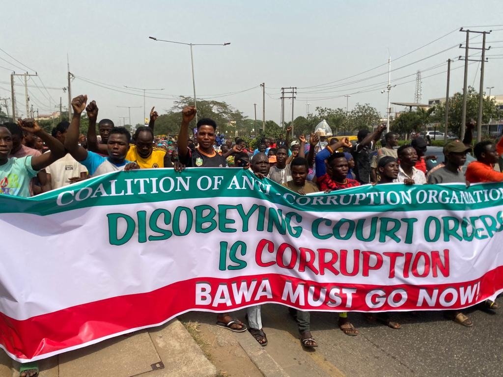 'Bawa Must Go' Protest Enters Day 3, as More Anti-Corruption CSOs Join Mass Rally