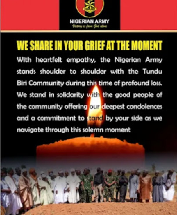 Nigerian Army Mourns in Solidarity With Tundu Biri Community of Kaduna